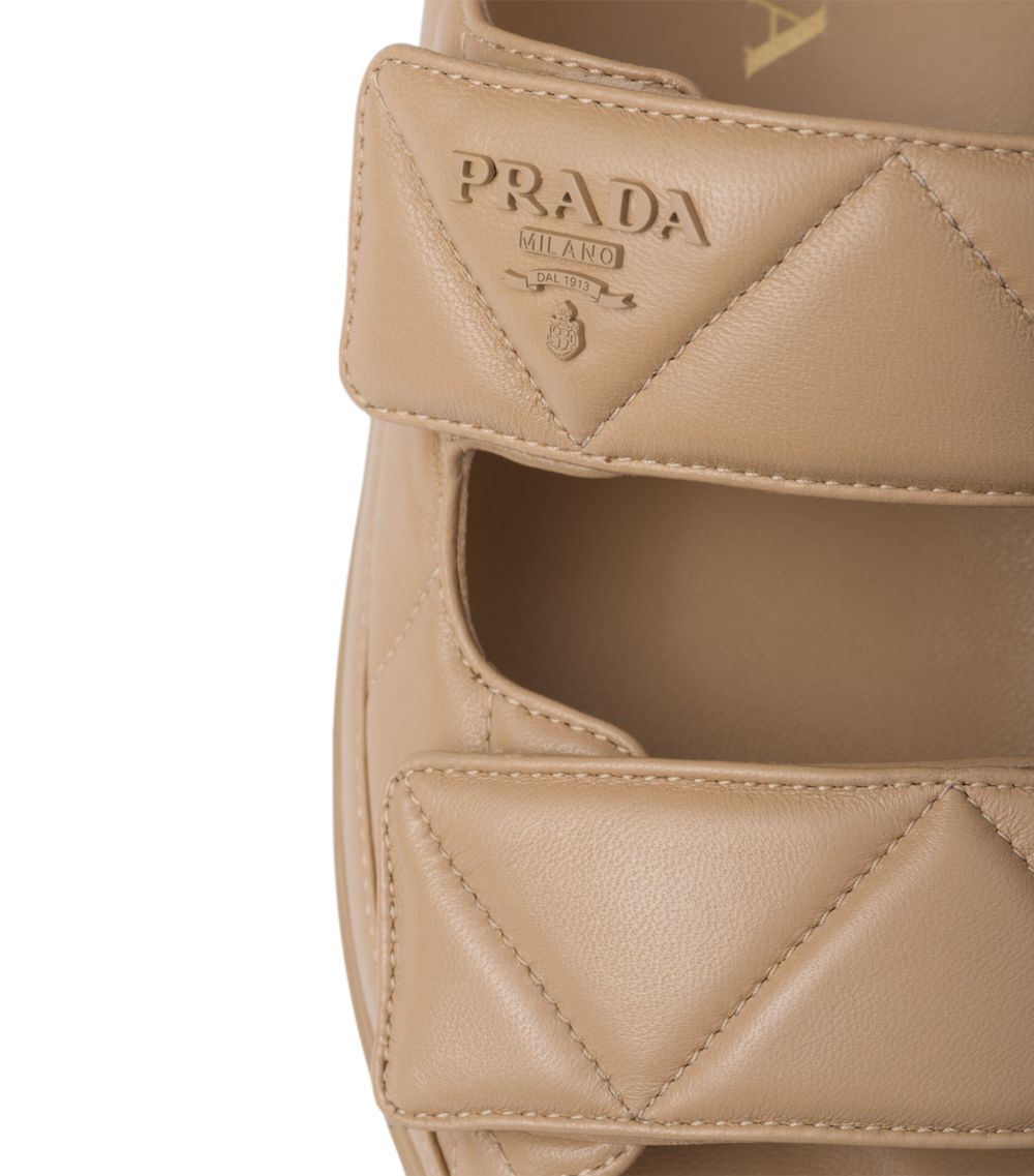 Prada Prada Padded Leather Slingback Sandals