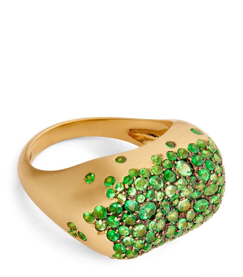  Nada Ghazal Yellow Gold And Tsavorite Baby Malak Bonbon Rectangle Ring