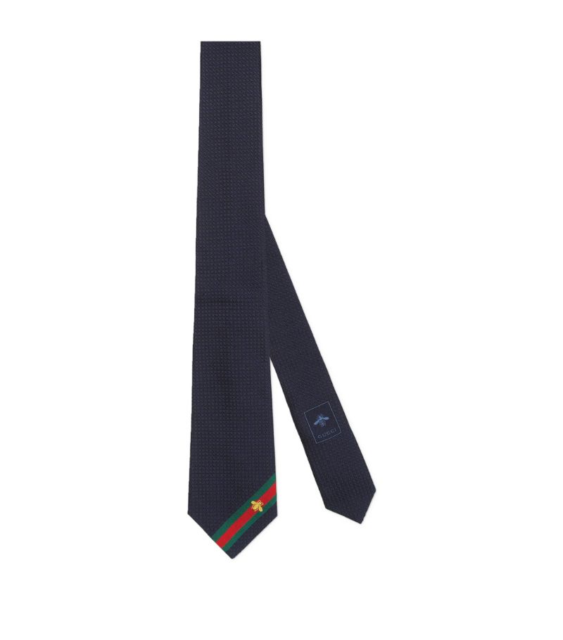 Gucci Gucci Silk Bee Web Stripe Tie