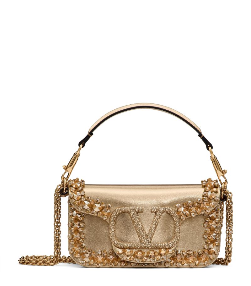 VALENTINO GARAVANI Valentino Garavani Small Leather Embellished Loco Shoulder Bag