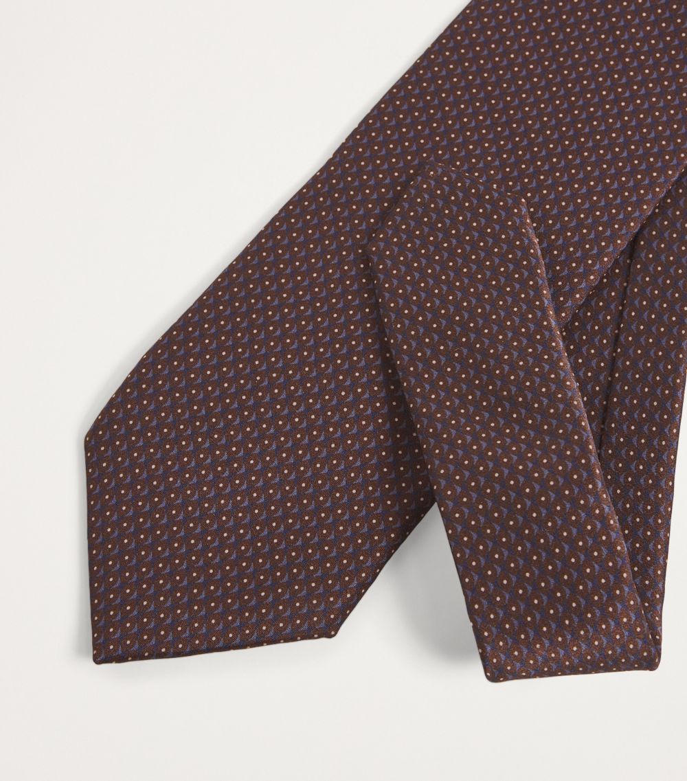 Corneliani Corneliani Silk Geometric Jacquard Tie