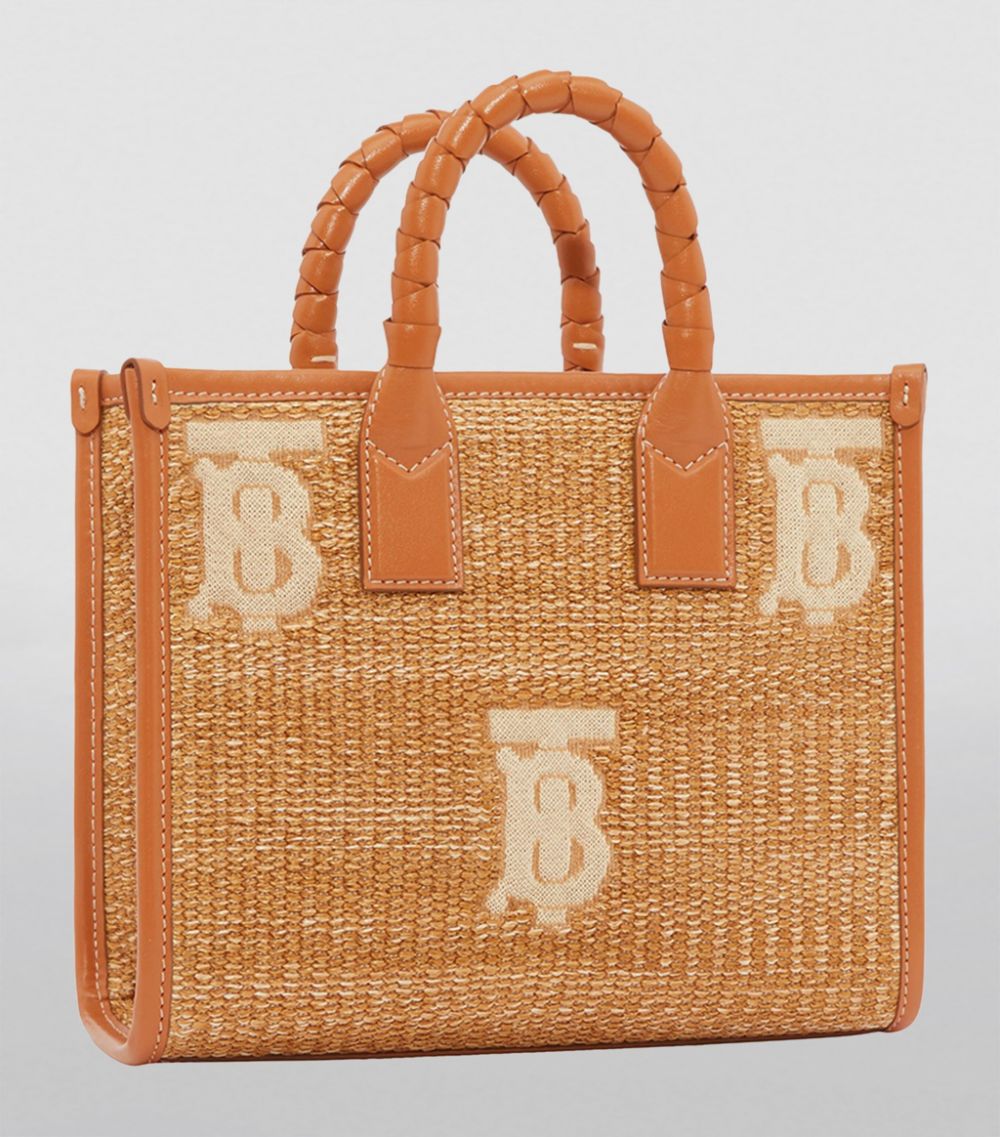 Burberry Burberry Mini Raffia Freya Tote Bag