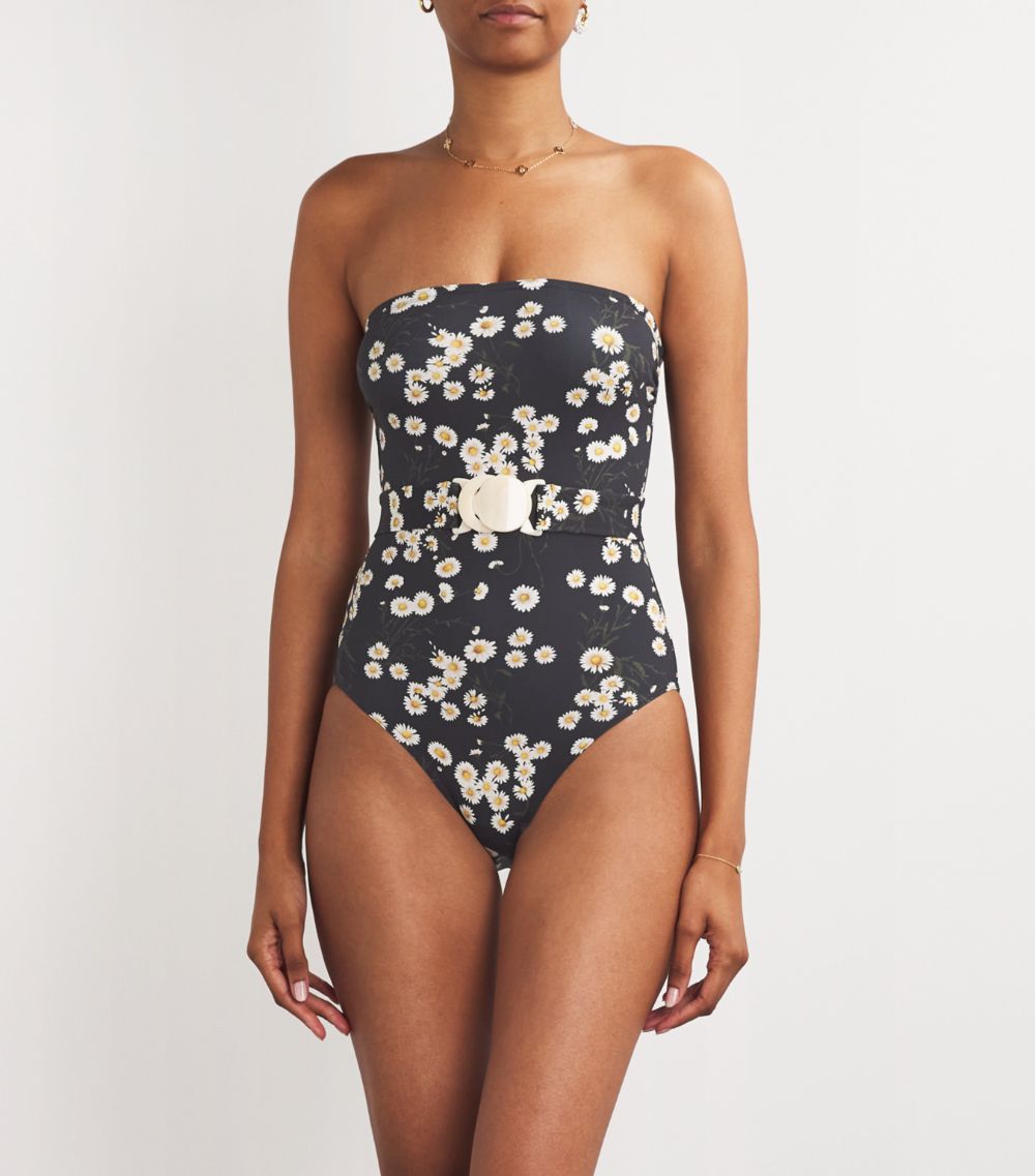 Eres Eres Floral Belted Bandeau Swimsuit