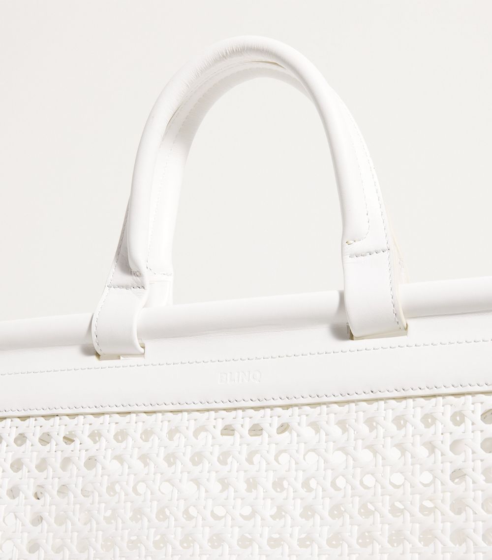  Blinq Mini Calfskin-Rattan Porto Top-Handle Bag