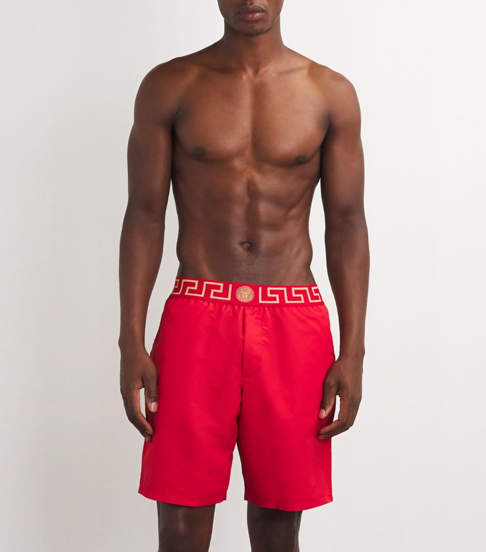 Versace Versace Greca Border Longline Swim Shorts