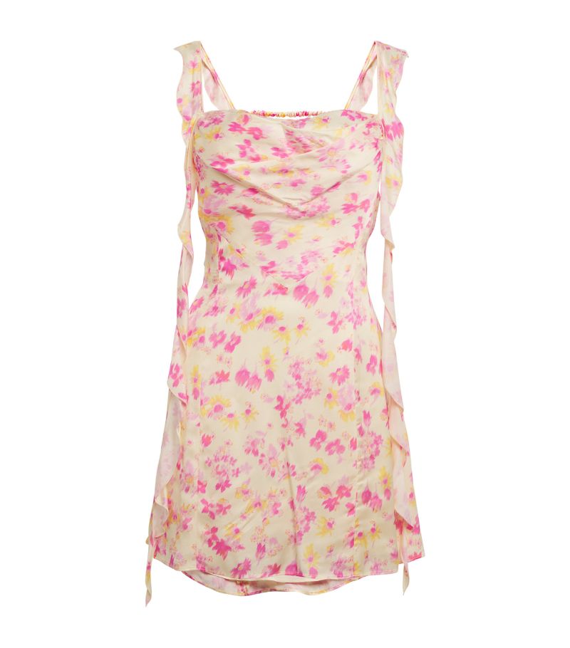  Maje Satin Floral Mini Dress