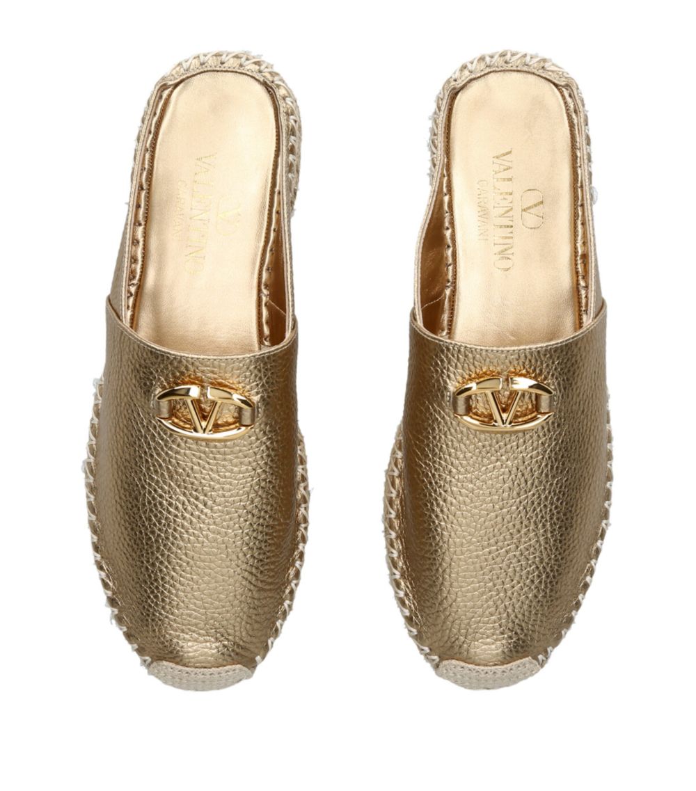 VALENTINO GARAVANI Valentino Garavani Metallic Leather Vlogo Moon Espadrilles