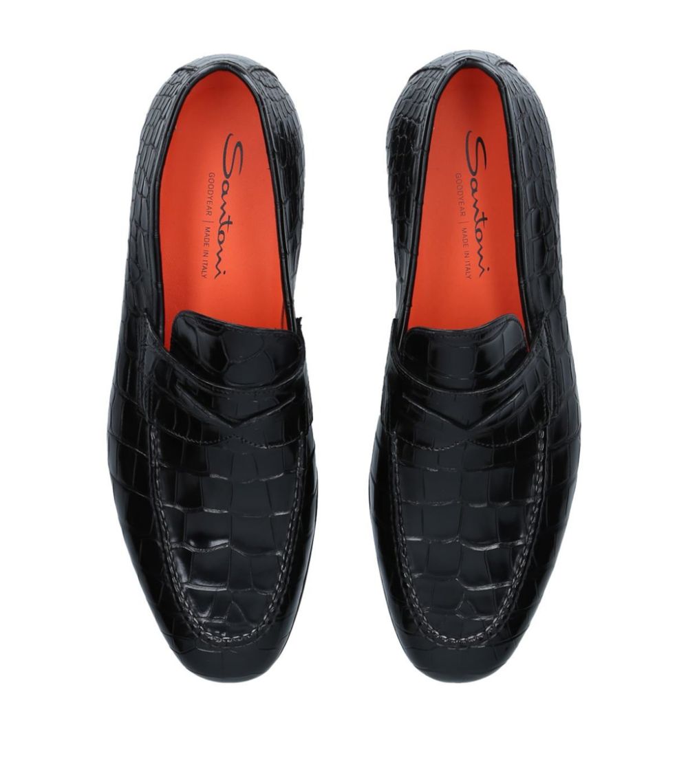 Santoni Santoni Alligator Carlos Loafers