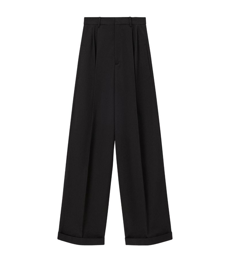 Loewe Loewe Cotton-Silk Gabardine Pleated Trousers