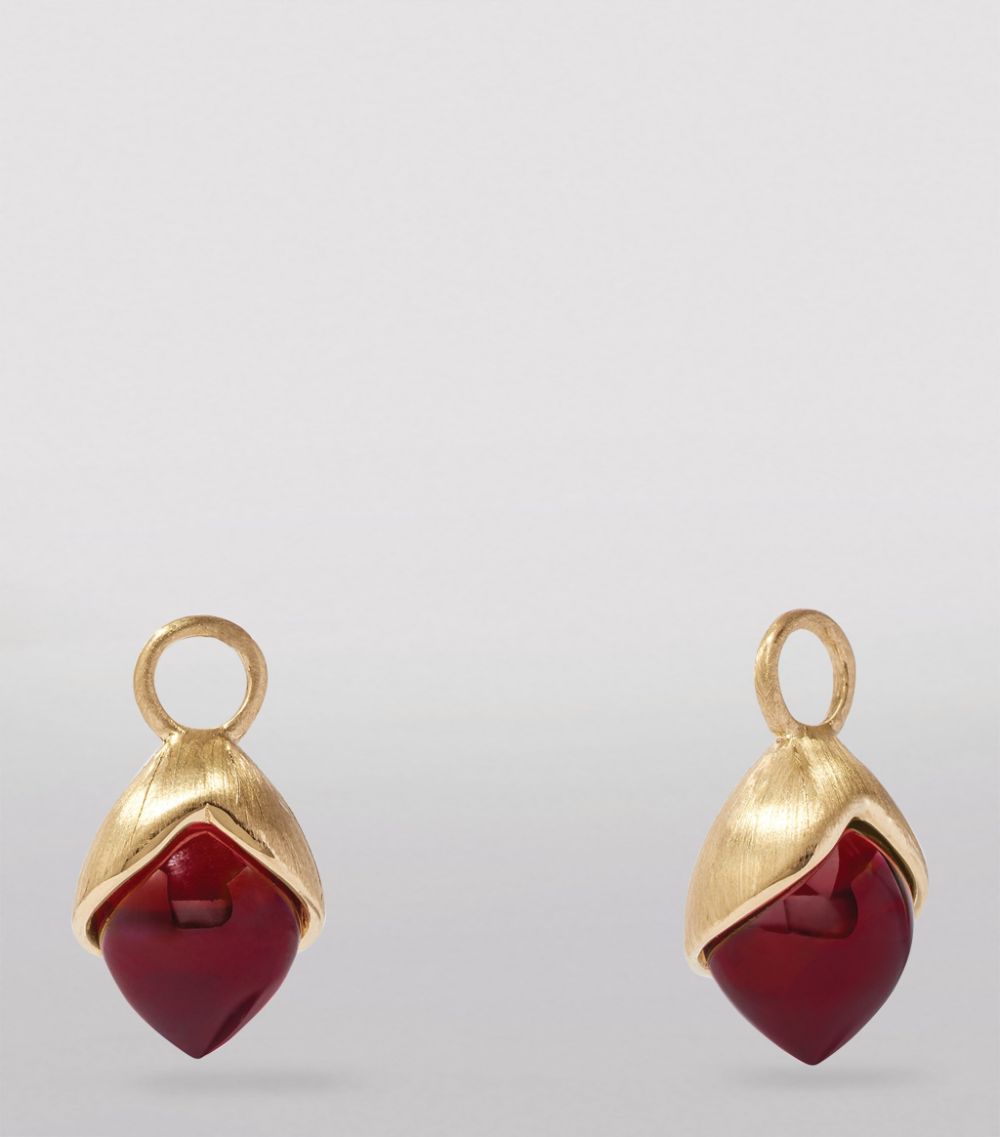 Annoushka Annoushka Yellow Gold And Garnet Earring Drops