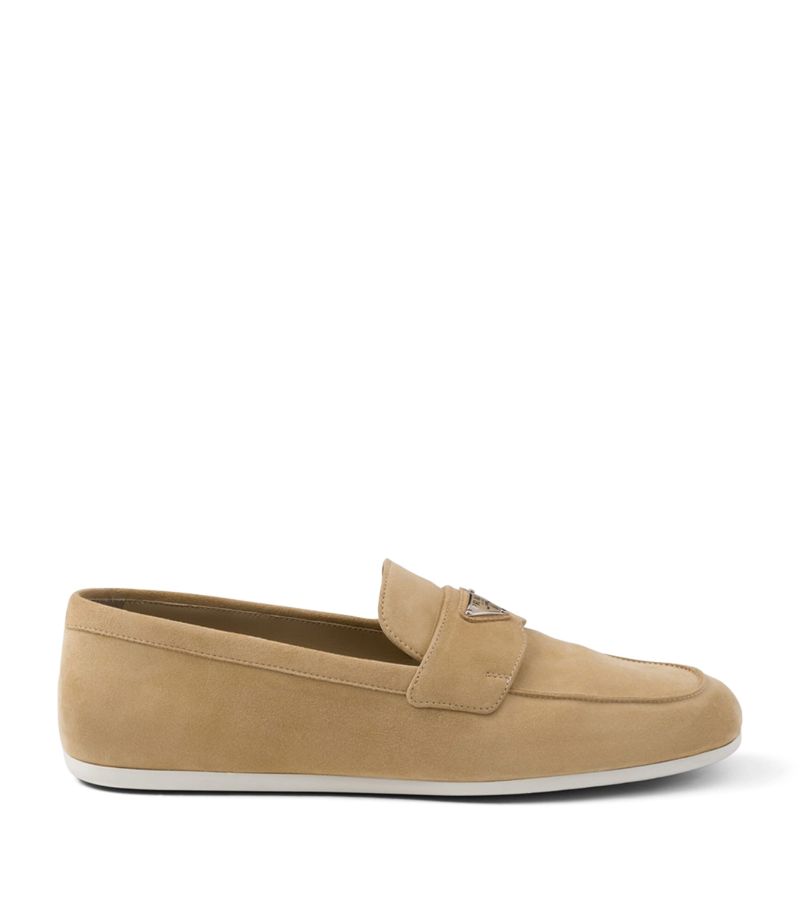 Prada Prada Suede Triangle Loafers