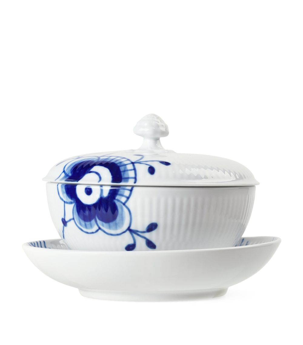 Royal Copenhagen Royal Copenhagen Blue Fluted Mega Bowl With Lid And Saucer (12.5Cm)