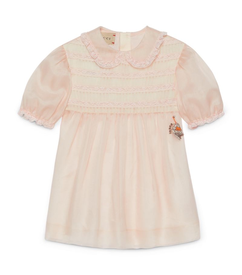 Gucci Gucci Kids Silk Organza Lace-Trim Dress (3-36 Months)