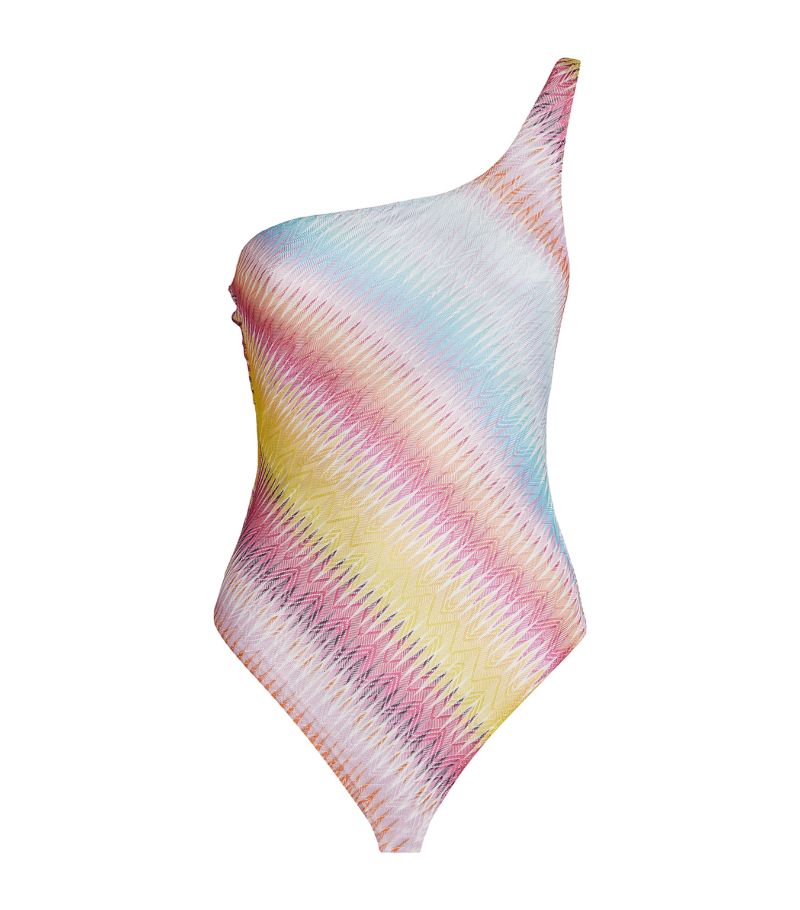 Missoni Missoni One-Shoulder Zigzag Swimsuit