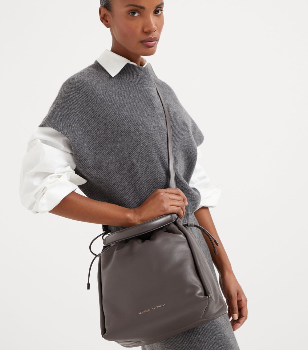 Brunello Cucinelli Brunello Cucinelli Soft Leather Mellow Bucket Bag