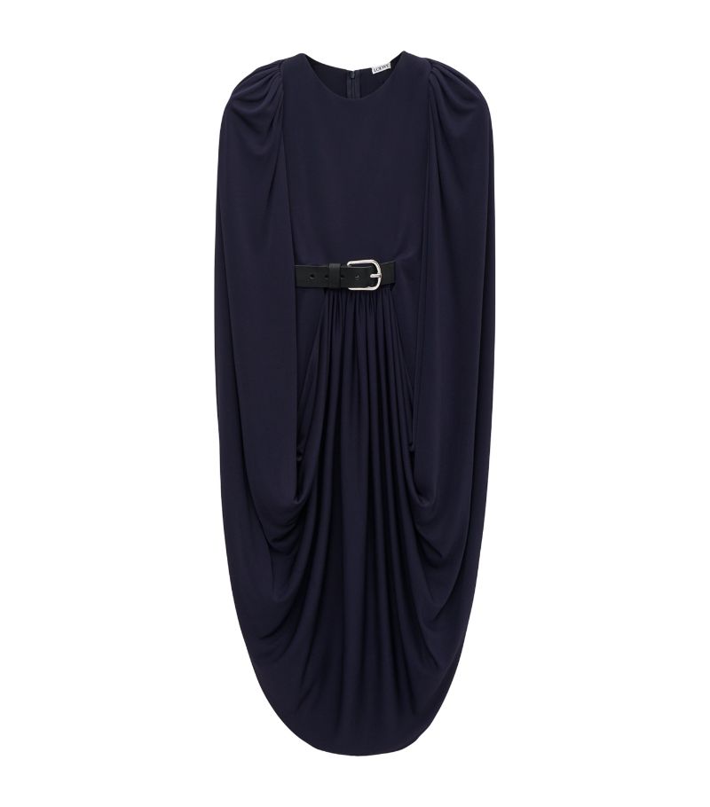 Loewe Loewe Belted Cape Midi Dress