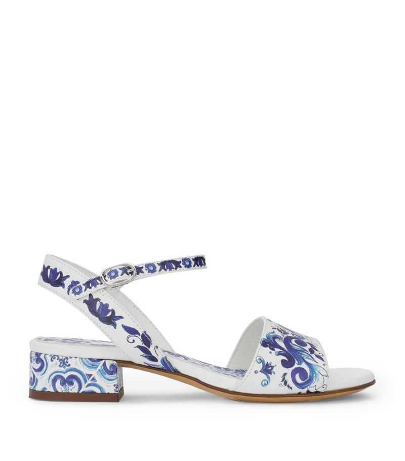 Dolce & Gabbana Dolce & Gabbana Kids Leather Majolica Sandals