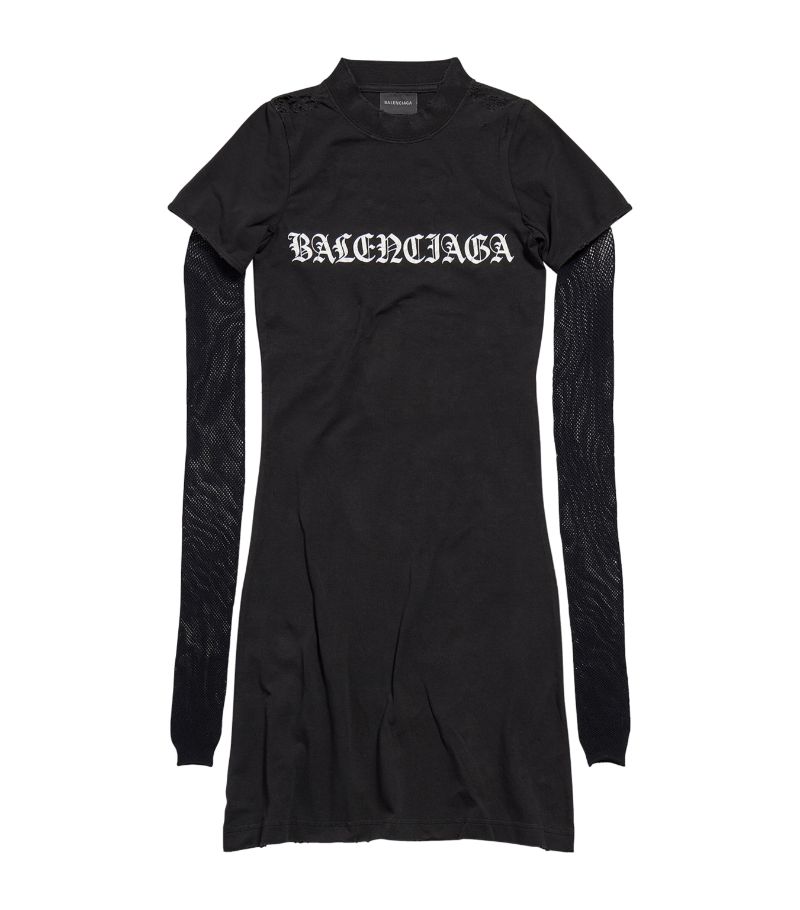 Balenciaga Balenciaga Mesh-Sleeve T-Shirt Dress