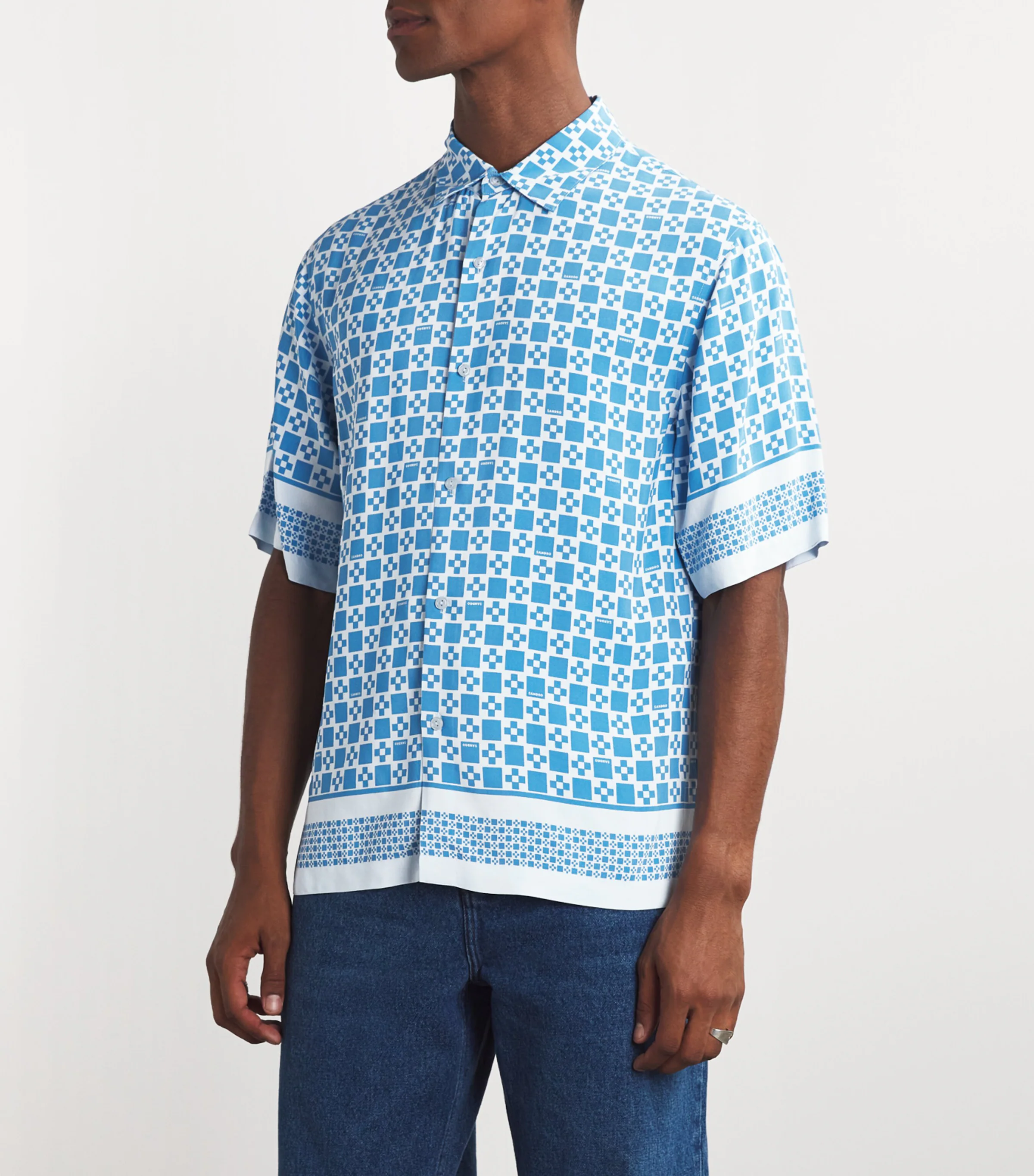  Sandro Paris Short-Sleeve Printed Shirt