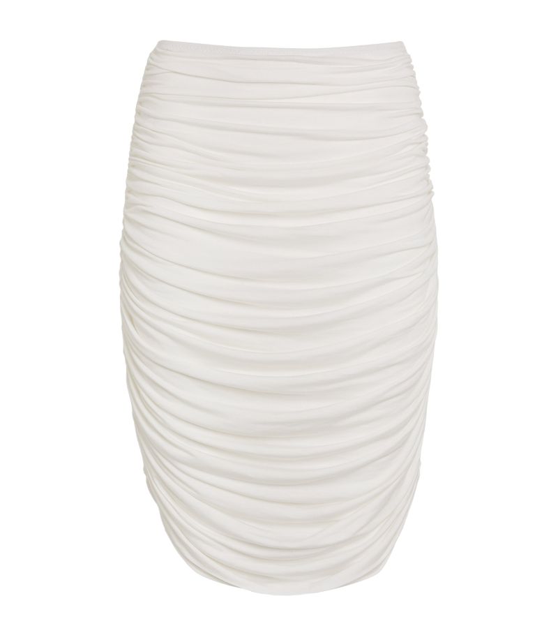 Norma Kamali Norma Kamali Shirred Midi Skirt