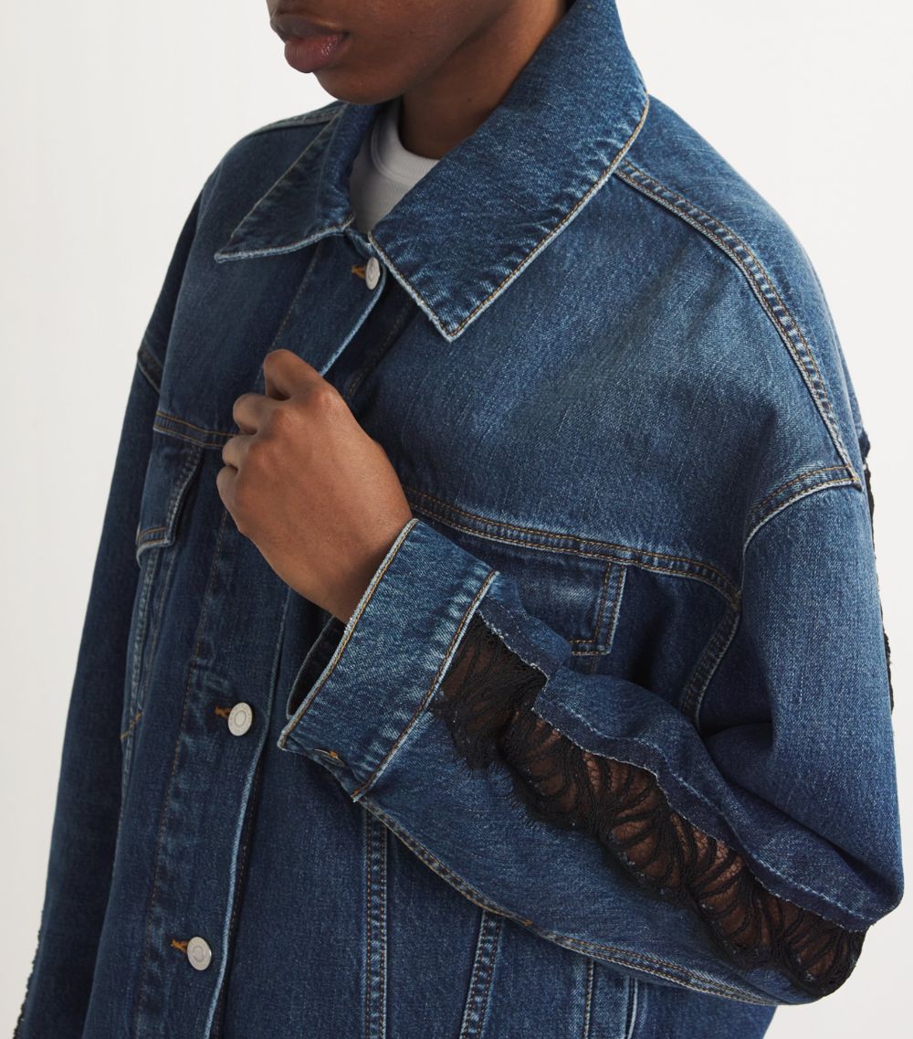 Stella McCartney Stella Mccartney Lace-Trimmed Denim Jacket