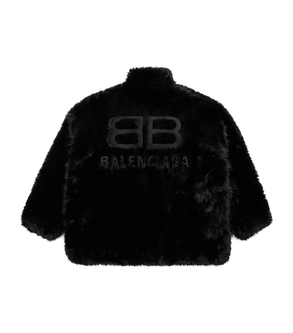 Balenciaga Balenciaga Faux Fur Logo Jacket