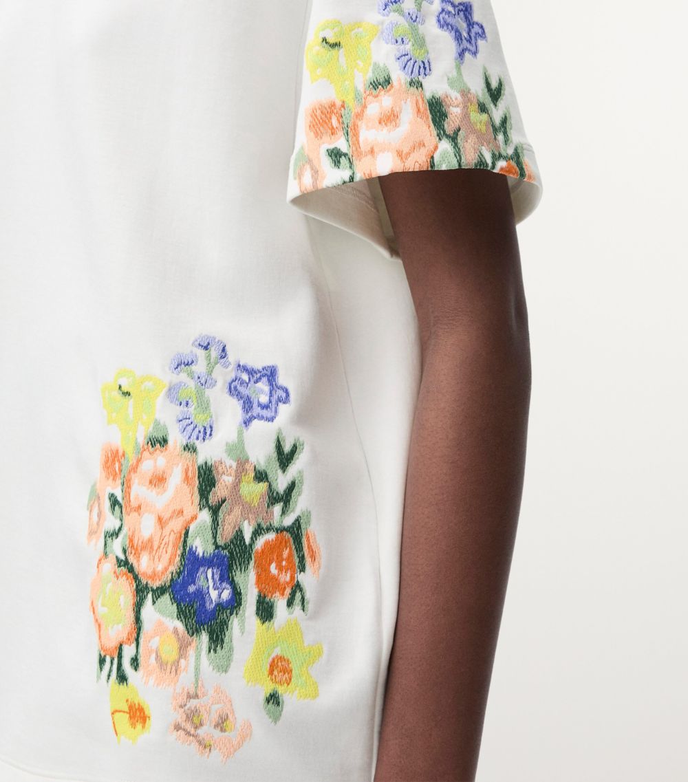 Loewe Loewe Asymmetric Floral-Embroidered T-Shirt