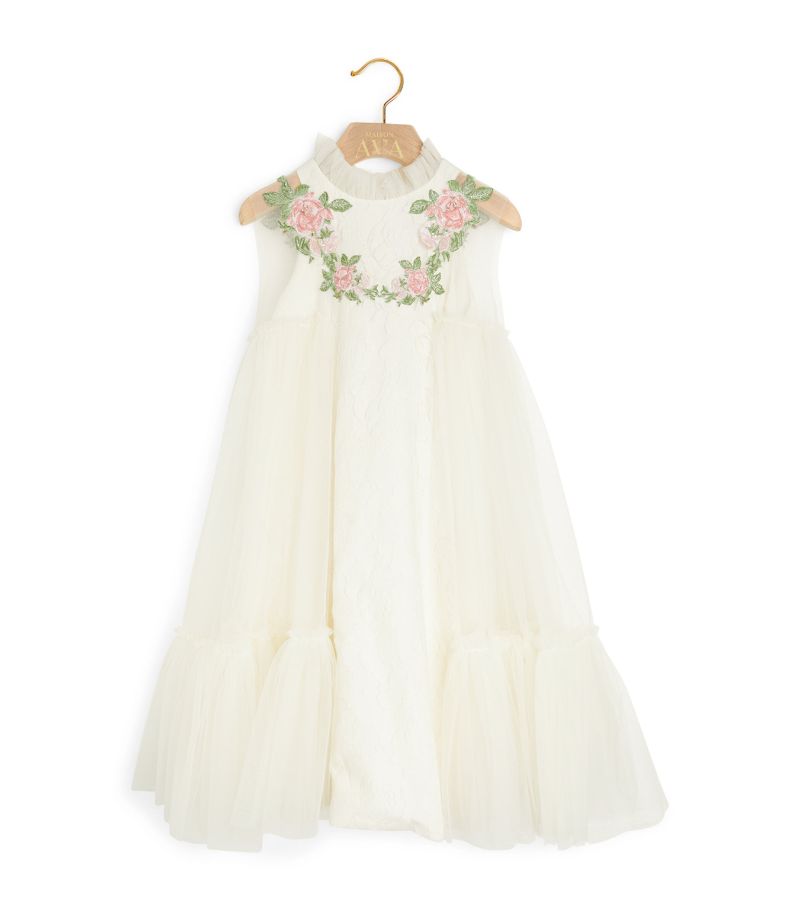 Maison Ava Maison Ava Tulle Embroidered Dress (2-14 Years)