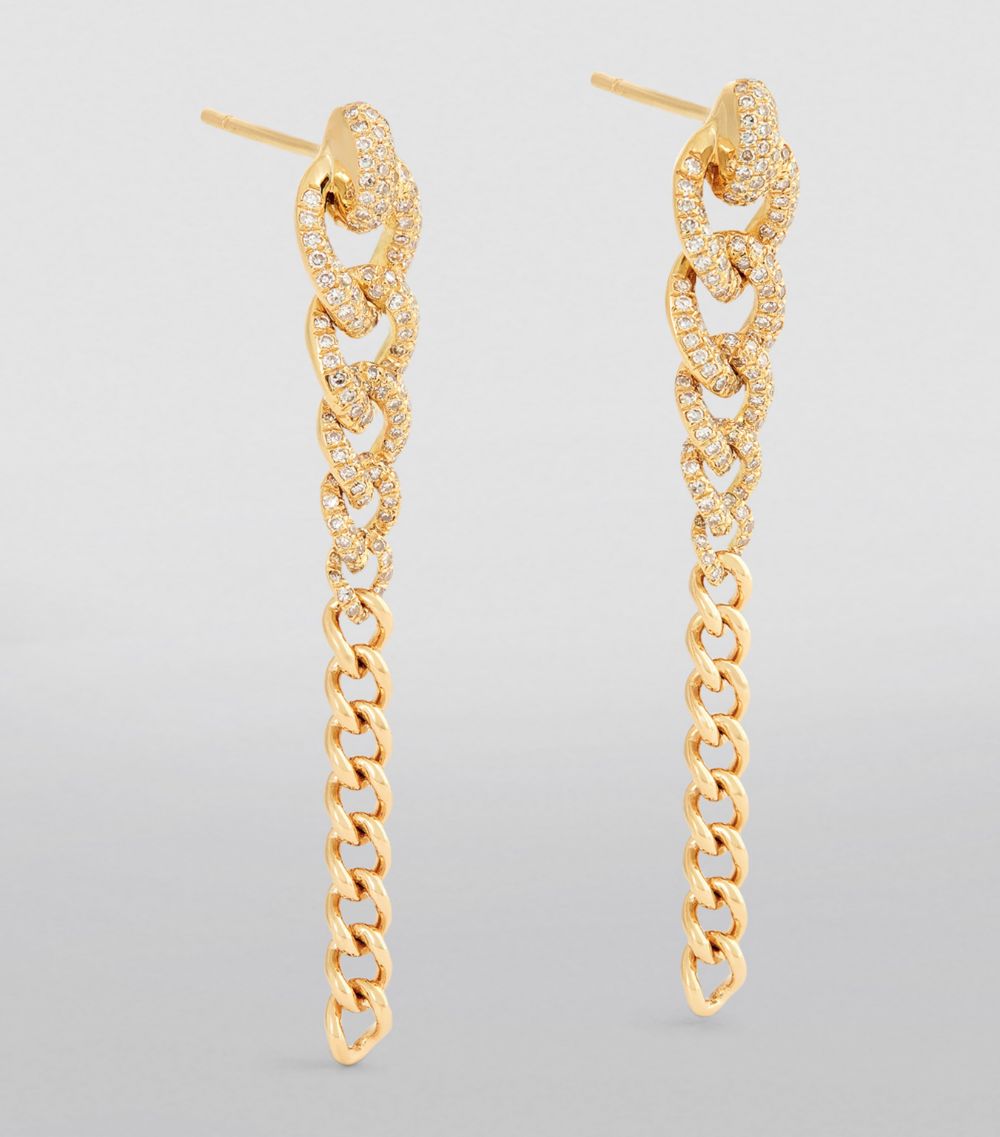 Shay Shay Yellow Gold And Diamond Links Earrings