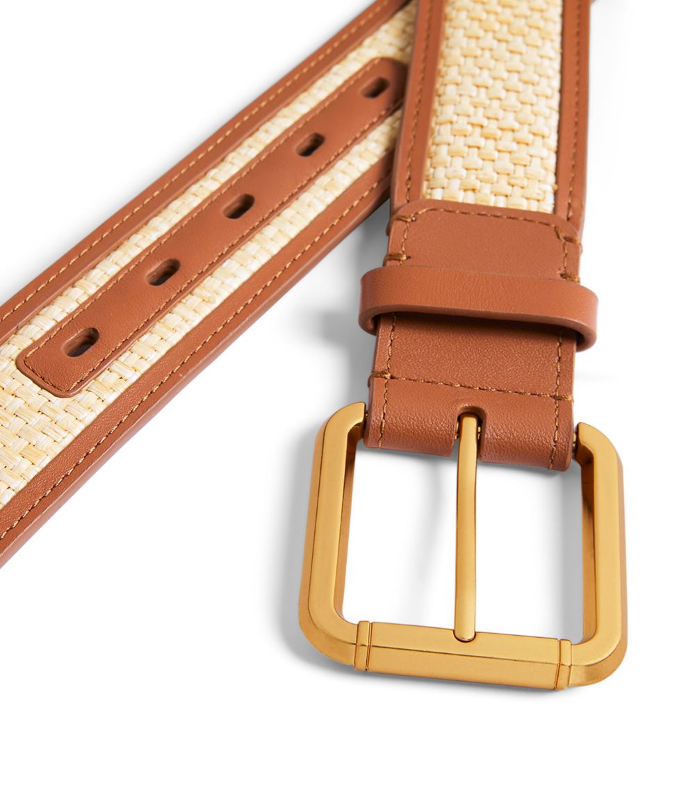 Zimmermann Zimmermann Leather And Raffia Belt