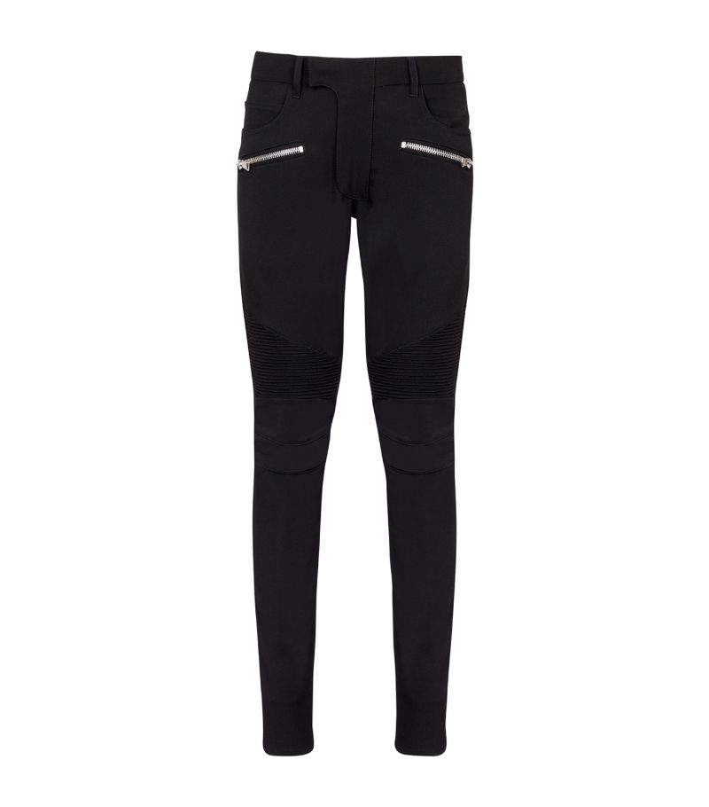 Balmain Balmain Stretch-Wool Biker Trousers