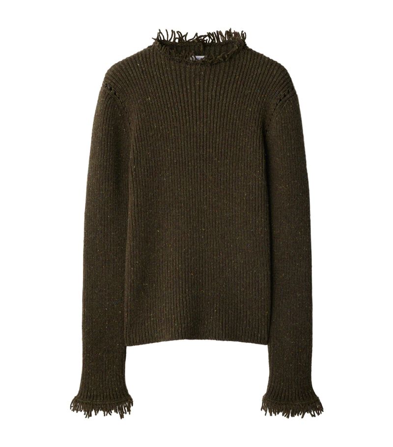 Burberry Burberry Wool Frayed-Hem Sweater