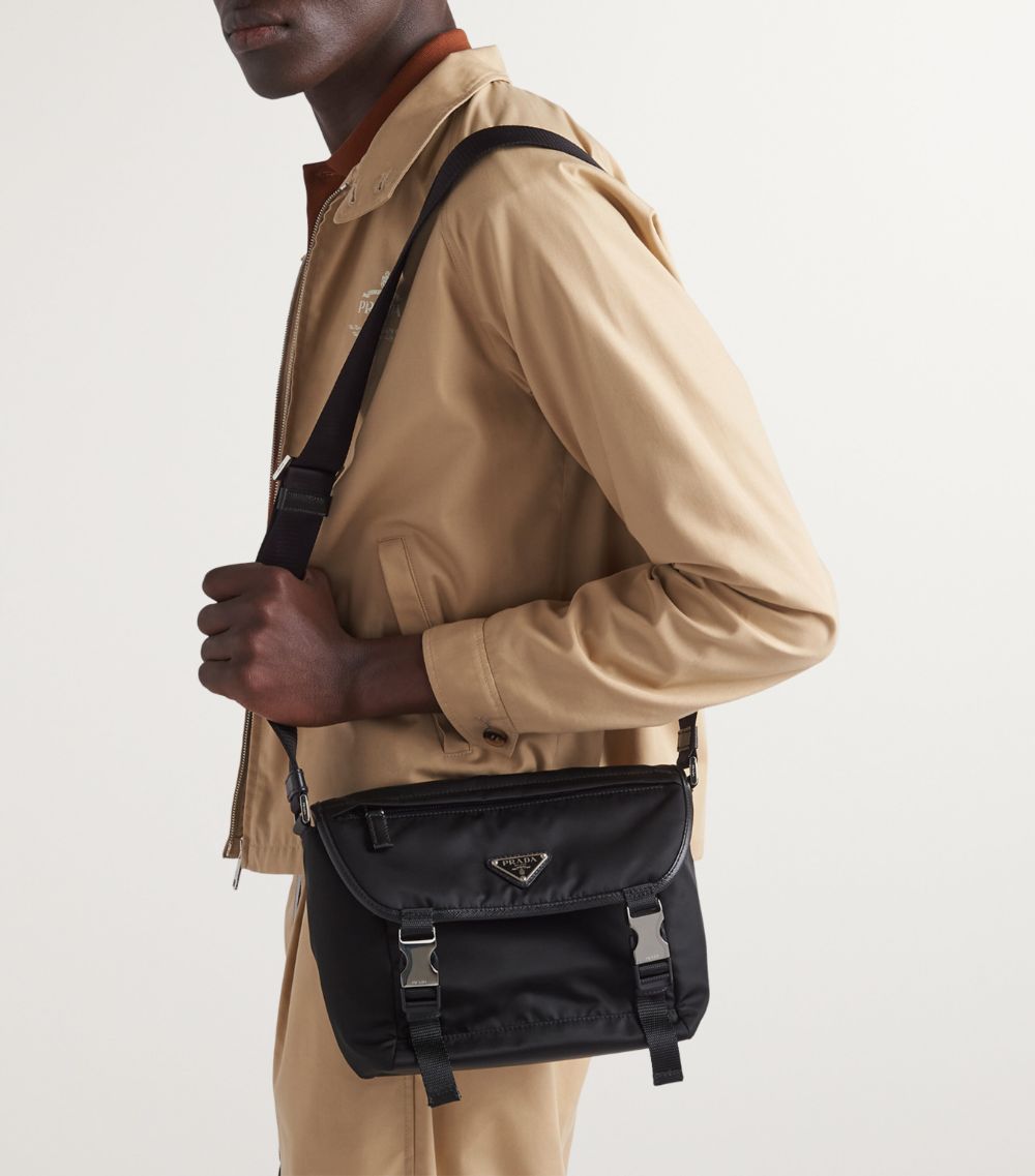 Prada Prada Re-Nylon And Saffiano Leather Shoulder Bag