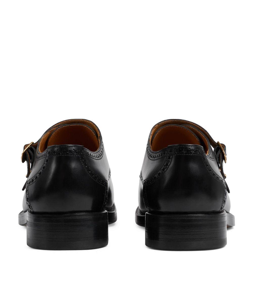 Gucci Gucci Leather Monk-Strap Shoes