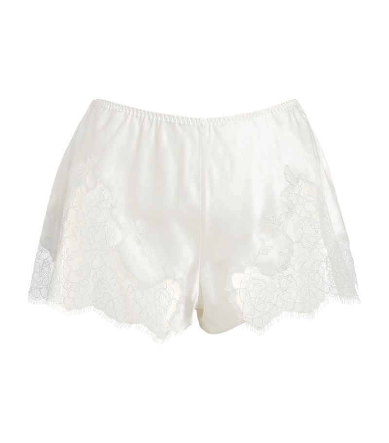Marjolaine Marjolaine Silk Lace-Trim Baccarat Shorts