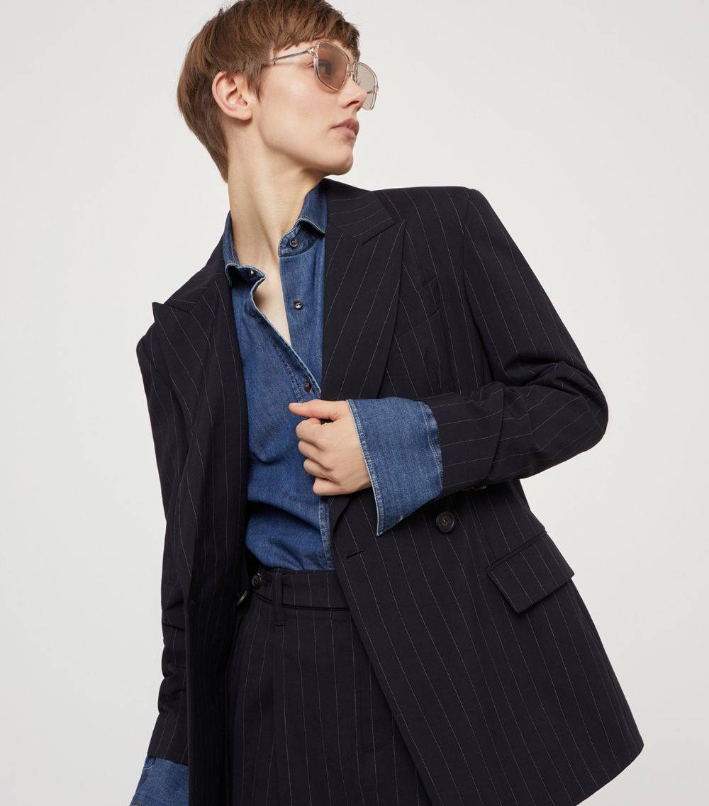 Brunello Cucinelli Brunello Cucinelli Virgin Wool-Blend Pinstripe Blazer