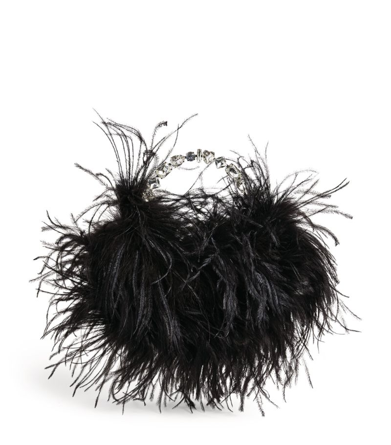 L'Alingi L'Alingi Crystal-Embellished Feather Clutch Bag