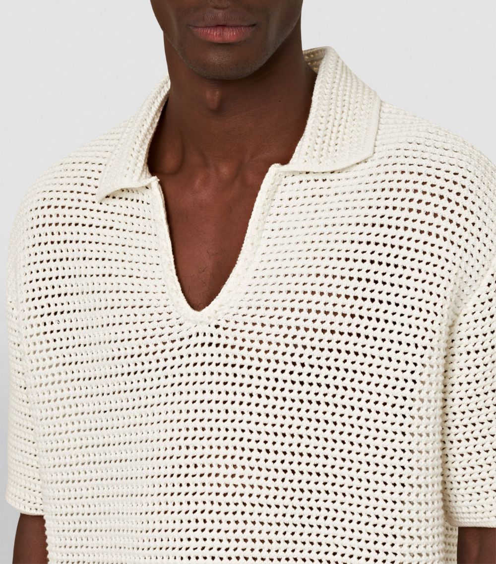 Orlebar Brown Orlebar Brown Cotton Crochet Batton Polo Shirt