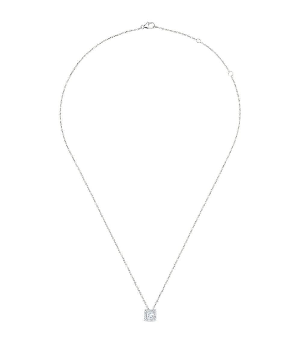 De Beers Jewellers De Beers Jewellers White Gold And Princess-Cut Diamond My First De Beers Aura Necklace