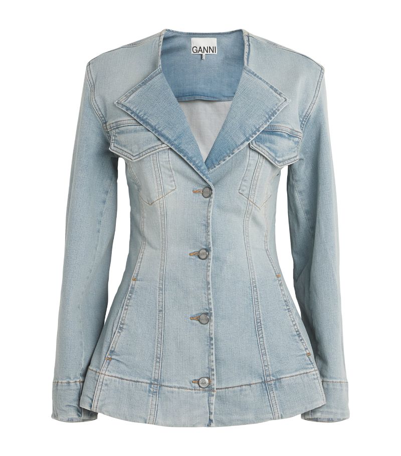 Ganni Ganni Denim Fitted Jacket