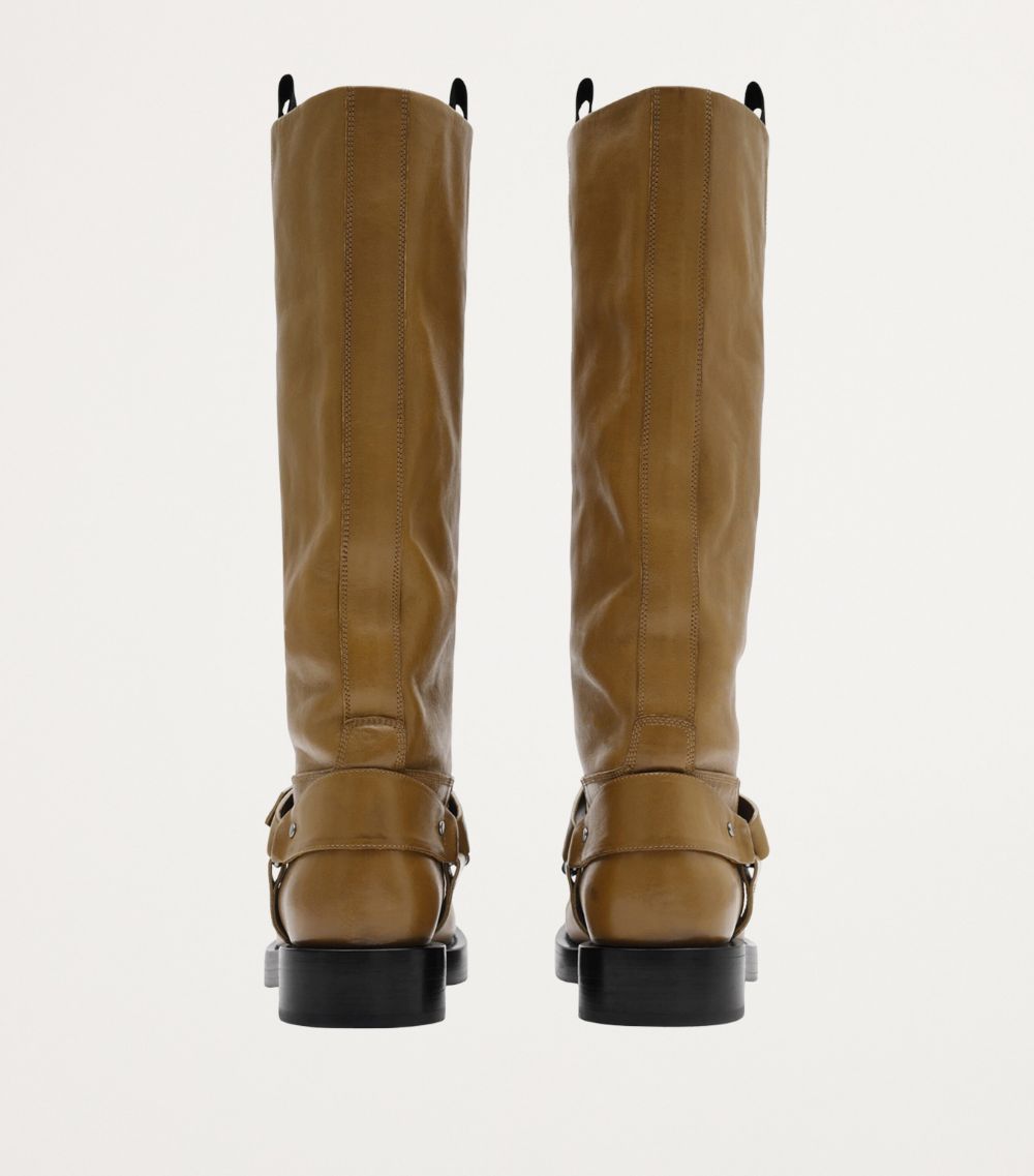 Burberry Burberry Leather Saddle Knee-High Boots