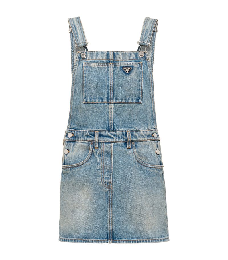 Prada Prada Denim Dungaree Mini Dress