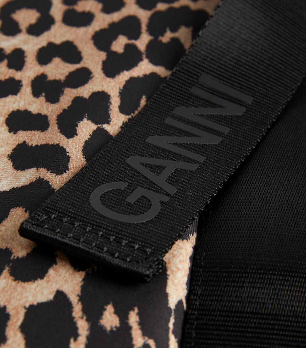 Ganni GANNI Medium Leopard Print Tote Bag