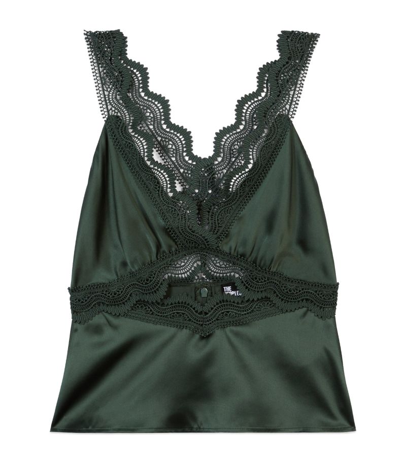 The Kooples The Kooples Silk-Lace Cut-Out Top