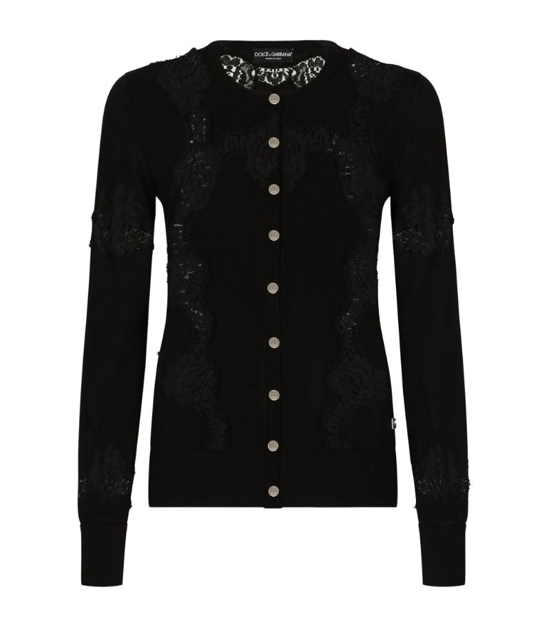 Dolce & Gabbana Dolce & Gabbana Cashmere Lace-Trimmed Cardigan