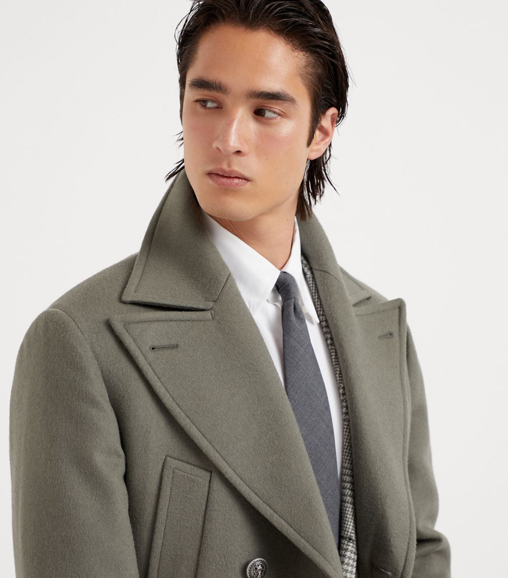 Brunello Cucinelli Brunello Cucinelli Beaver Cloth Wool Pea Coat