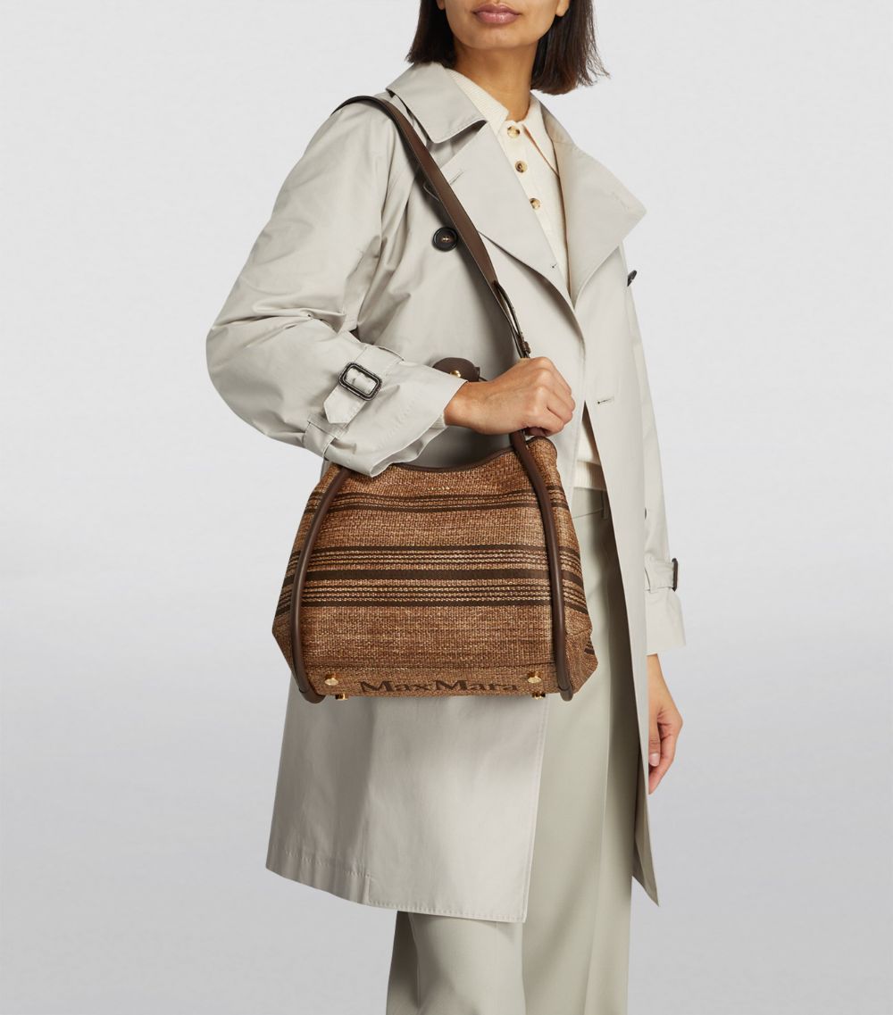 Max Mara Max Mara Small Raffia Marine Top-Handle Bag