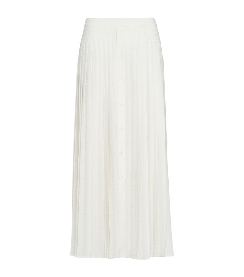 Prada Prada Silk Pleated Midi Skirt