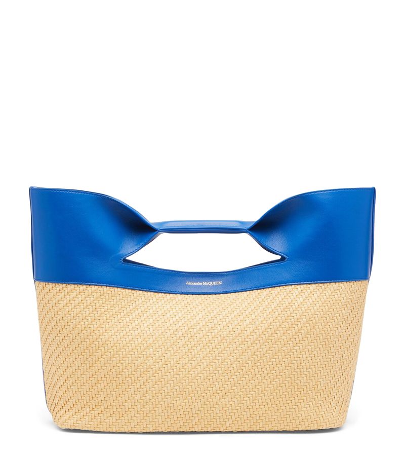 Alexander McQueen Alexander McQueen Straw-Woven The Bow Top-Handle Bag