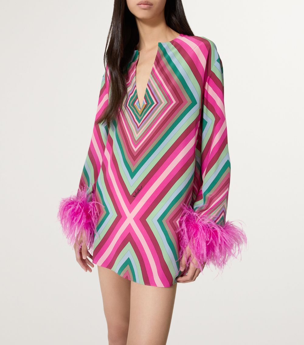 VALENTINO GARAVANI Valentino Garavani Feather-Cuff Mini Dress